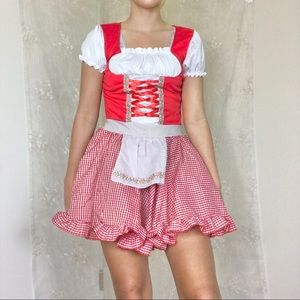 gingham beer maid costume dress ♡